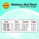 Stainless Steel 2 Bowl With Hanger For Dog