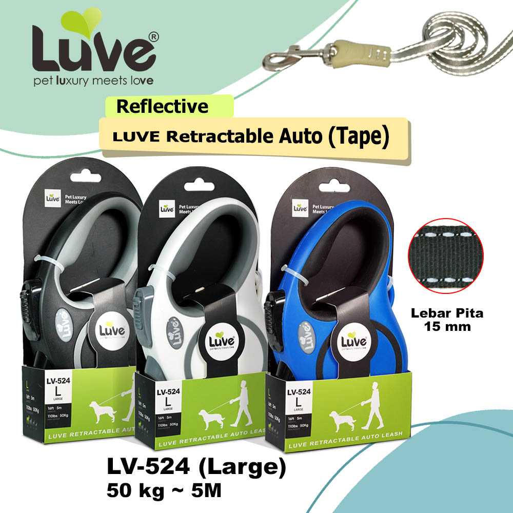 LV-524 Luve Retractable Auto Leash (Tape) Reflective