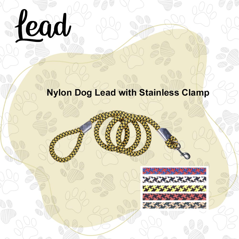 Nylon Dog Lead With Stainless Clamp