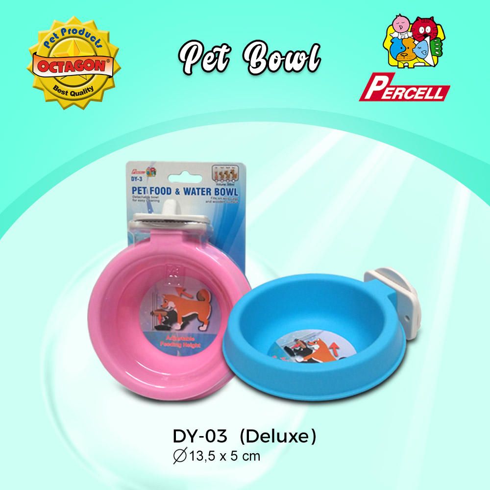 Deluxe Plastic Pet Food & Water Bowl