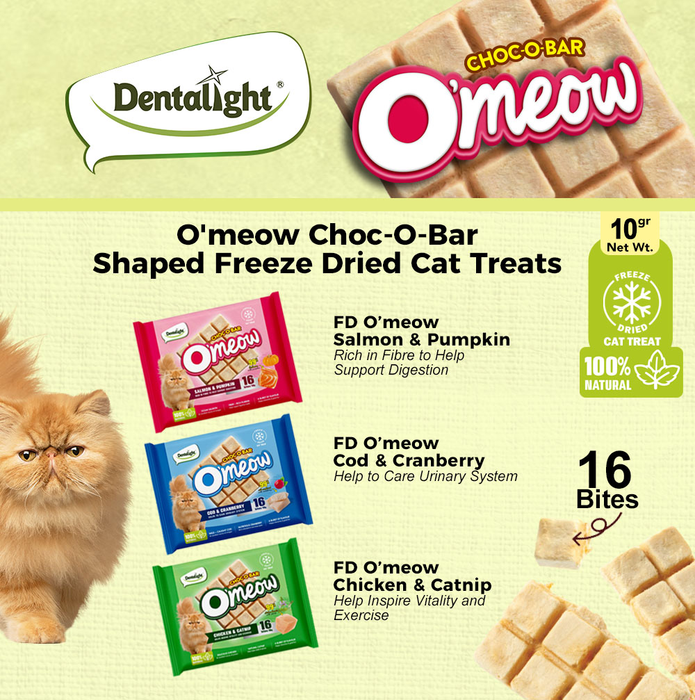 O'meow Choc-O-Bar Shaped Freeze Dried Cat Treats